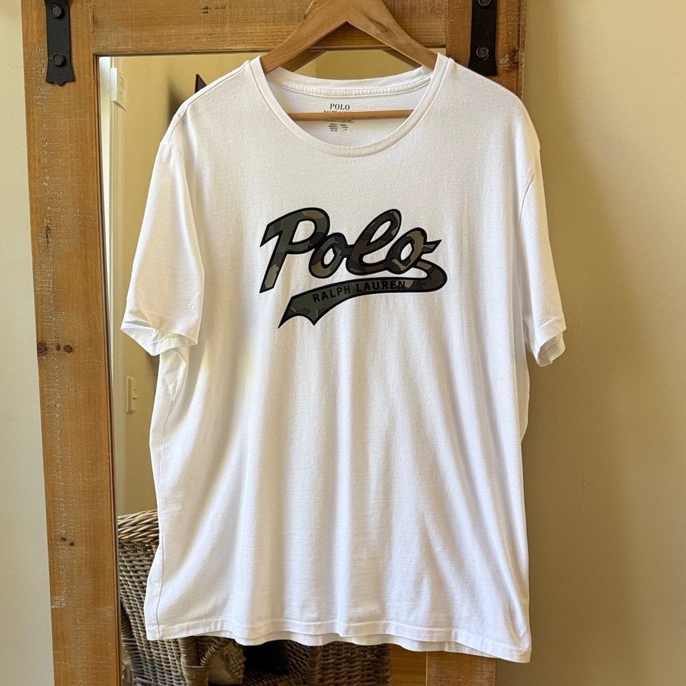 Polo Ralph Lauren Cammo Fill Logo Tee Shirt Size XL